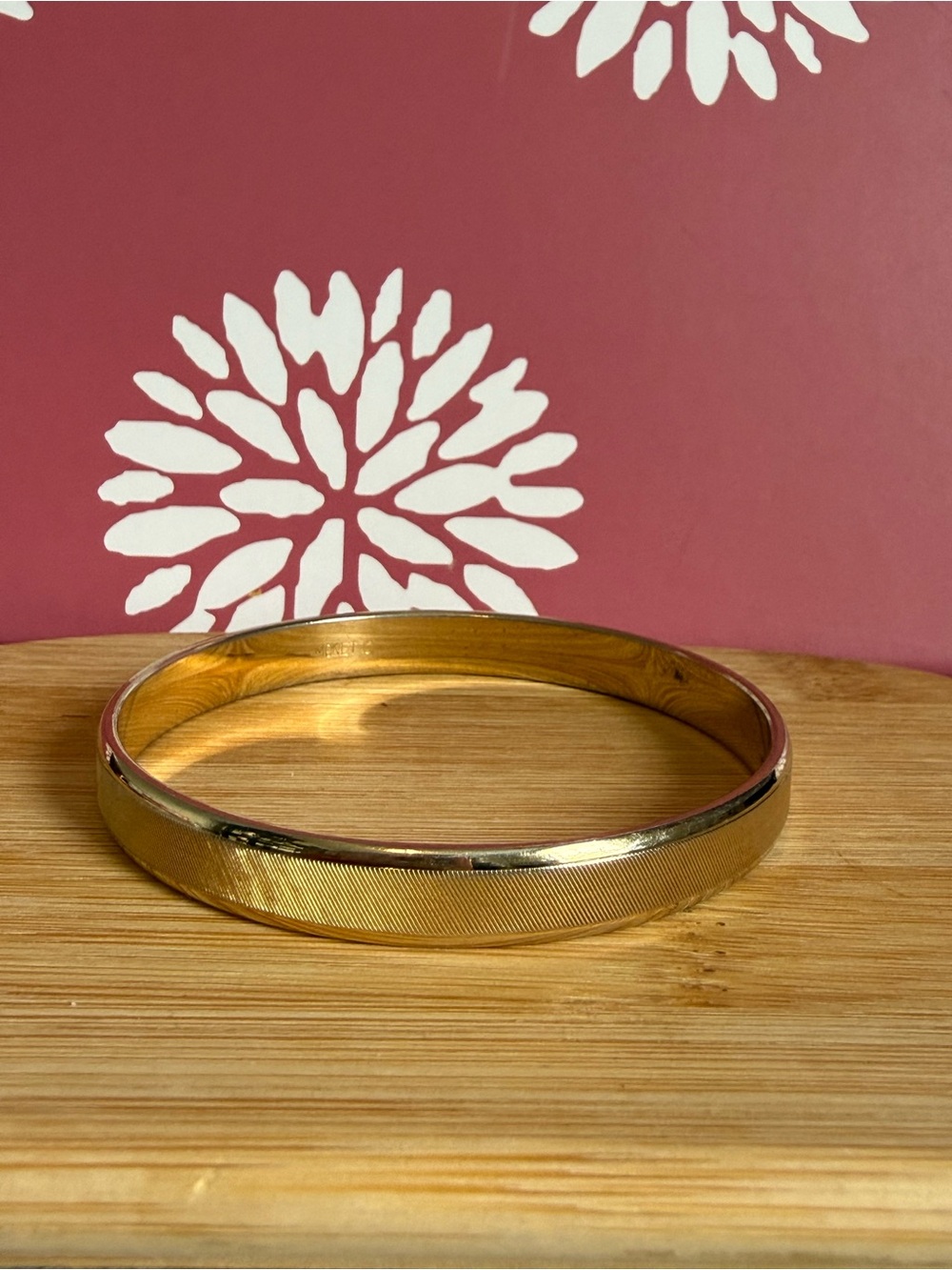 Vintage Monet Textured Gold-tone Bangle